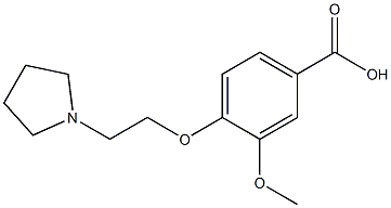 3-methoxy-4-[2-(pyrrolidin-1-yl)ethoxy]benzoic acid 化学構造式