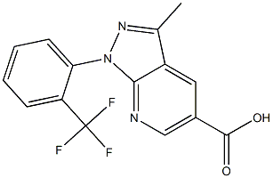 3-methyl-1-[2-(trifluoromethyl)phenyl]-1H-pyrazolo[3,4-b]pyridine-5-carboxylic acid 结构式