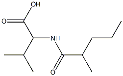 3-methyl-2-(2-methylpentanamido)butanoic acid Struktur