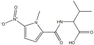 3-methyl-2-[(1-methyl-5-nitro-1H-pyrrol-2-yl)formamido]butanoic acid Struktur