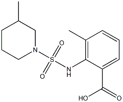 3-methyl-2-{[(3-methylpiperidine-1-)sulfonyl]amino}benzoic acid Structure