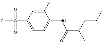 3-methyl-4-(2-methylpentanamido)benzene-1-sulfonyl chloride Struktur