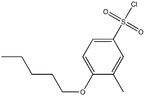 3-methyl-4-(pentyloxy)benzene-1-sulfonyl chloride Struktur