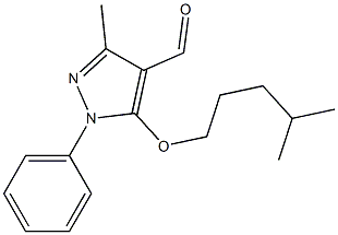 3-methyl-5-[(4-methylpentyl)oxy]-1-phenyl-1H-pyrazole-4-carbaldehyde 化学構造式
