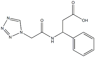 3-phenyl-3-[(1H-tetrazol-1-ylacetyl)amino]propanoic acid 结构式