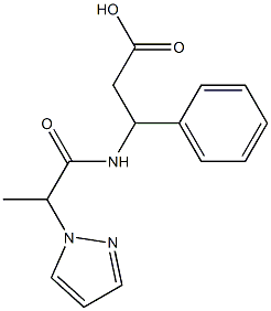 3-phenyl-3-[2-(1H-pyrazol-1-yl)propanamido]propanoic acid Structure