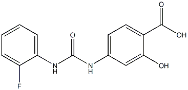 4-({[(2-fluorophenyl)amino]carbonyl}amino)-2-hydroxybenzoic acid Struktur
