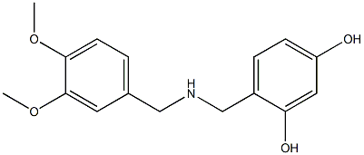 4-({[(3,4-dimethoxyphenyl)methyl]amino}methyl)benzene-1,3-diol 结构式