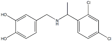 4-({[1-(2,4-dichlorophenyl)ethyl]amino}methyl)benzene-1,2-diol 化学構造式