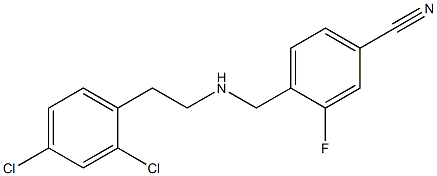 4-({[2-(2,4-dichlorophenyl)ethyl]amino}methyl)-3-fluorobenzonitrile 化学構造式