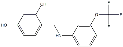 4-({[3-(trifluoromethoxy)phenyl]amino}methyl)benzene-1,3-diol,,结构式
