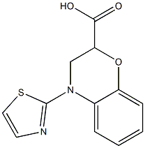 4-(1,3-thiazol-2-yl)-3,4-dihydro-2H-1,4-benzoxazine-2-carboxylic acid,,结构式