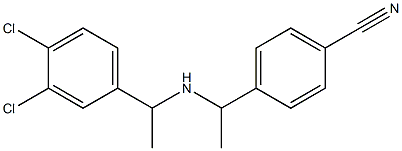 4-(1-{[1-(3,4-dichlorophenyl)ethyl]amino}ethyl)benzonitrile 化学構造式