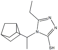 4-(1-{bicyclo[2.2.1]heptan-2-yl}ethyl)-5-ethyl-4H-1,2,4-triazole-3-thiol 结构式