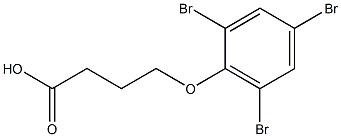 4-(2,4,6-tribromophenoxy)butanoic acid 化学構造式