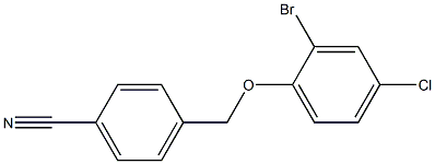 4-(2-bromo-4-chlorophenoxymethyl)benzonitrile,,结构式
