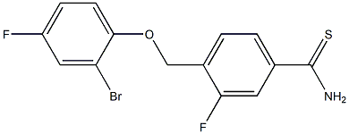4-(2-bromo-4-fluorophenoxymethyl)-3-fluorobenzene-1-carbothioamide Struktur