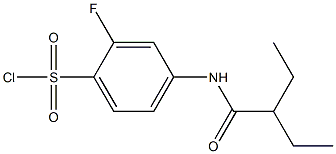 4-(2-ethylbutanamido)-2-fluorobenzene-1-sulfonyl chloride,,结构式
