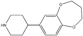 4-(3,4-dihydro-2H-1,5-benzodioxepin-7-yl)piperidine 结构式