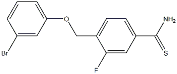 4-(3-bromophenoxymethyl)-3-fluorobenzene-1-carbothioamide Structure