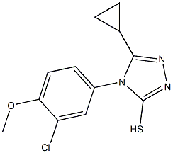4-(3-chloro-4-methoxyphenyl)-5-cyclopropyl-4H-1,2,4-triazole-3-thiol,,结构式