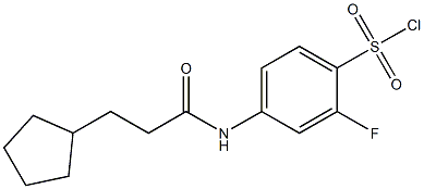 4-(3-cyclopentylpropanamido)-2-fluorobenzene-1-sulfonyl chloride Structure