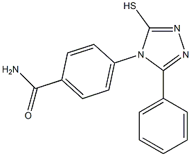 4-(3-phenyl-5-sulfanyl-4H-1,2,4-triazol-4-yl)benzamide,,结构式