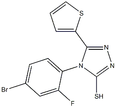 4-(4-bromo-2-fluorophenyl)-5-(thiophen-2-yl)-4H-1,2,4-triazole-3-thiol,,结构式