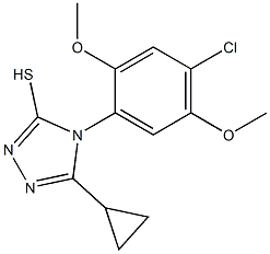 4-(4-chloro-2,5-dimethoxyphenyl)-5-cyclopropyl-4H-1,2,4-triazole-3-thiol,,结构式