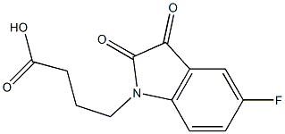 4-(5-fluoro-2,3-dioxo-2,3-dihydro-1H-indol-1-yl)butanoic acid 化学構造式