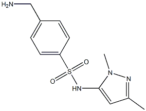 4-(aminomethyl)-N-(1,3-dimethyl-1H-pyrazol-5-yl)benzenesulfonamide,,结构式