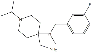 4-(aminomethyl)-N-[(3-fluorophenyl)methyl]-N-methyl-1-(propan-2-yl)piperidin-4-amine|