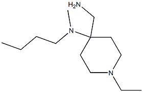 4-(aminomethyl)-N-butyl-1-ethyl-N-methylpiperidin-4-amine Struktur