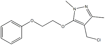 4-(chloromethyl)-1,3-dimethyl-5-(2-phenoxyethoxy)-1H-pyrazole Struktur