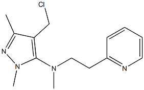 4-(chloromethyl)-N,1,3-trimethyl-N-[2-(pyridin-2-yl)ethyl]-1H-pyrazol-5-amine,,结构式