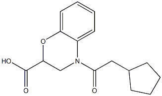 4-(cyclopentylacetyl)-3,4-dihydro-2H-1,4-benzoxazine-2-carboxylic acid 化学構造式