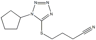 4-[(1-cyclopentyl-1H-1,2,3,4-tetrazol-5-yl)sulfanyl]butanenitrile,,结构式