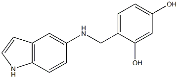 4-[(1H-indol-5-ylamino)methyl]benzene-1,3-diol,,结构式