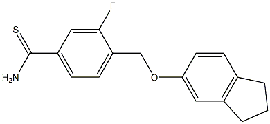 4-[(2,3-dihydro-1H-inden-5-yloxy)methyl]-3-fluorobenzene-1-carbothioamide Structure
