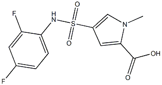 4-[(2,4-difluorophenyl)sulfamoyl]-1-methyl-1H-pyrrole-2-carboxylic acid 结构式