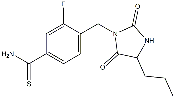 4-[(2,5-dioxo-4-propylimidazolidin-1-yl)methyl]-3-fluorobenzene-1-carbothioamide 化学構造式