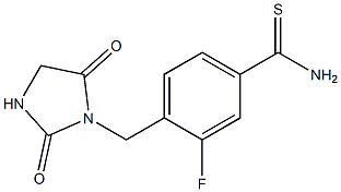 4-[(2,5-dioxoimidazolidin-1-yl)methyl]-3-fluorobenzenecarbothioamide Structure