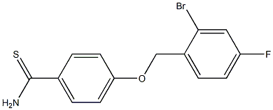4-[(2-bromo-4-fluorobenzyl)oxy]benzenecarbothioamide,,结构式