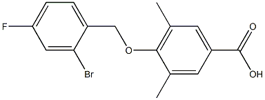 4-[(2-bromo-4-fluorophenyl)methoxy]-3,5-dimethylbenzoic acid Structure