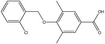 4-[(2-chlorophenyl)methoxy]-3,5-dimethylbenzoic acid Struktur