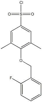 4-[(2-fluorophenyl)methoxy]-3,5-dimethylbenzene-1-sulfonyl chloride