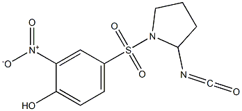 4-[(2-isocyanatopyrrolidine-1-)sulfonyl]-2-nitrophenol Struktur