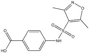 4-[(3,5-dimethyl-1,2-oxazole-4-)sulfonamido]benzoic acid Structure