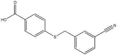 4-[(3-cyanobenzyl)thio]benzoic acid 化学構造式
