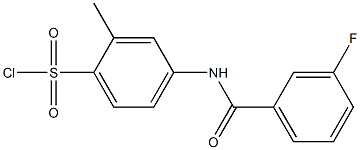 4-[(3-fluorobenzene)amido]-2-methylbenzene-1-sulfonyl chloride Struktur